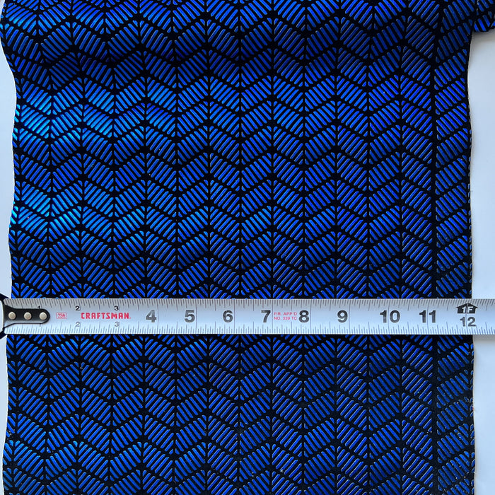 Art Deco Chevron Texture Faux Leather - Blue
