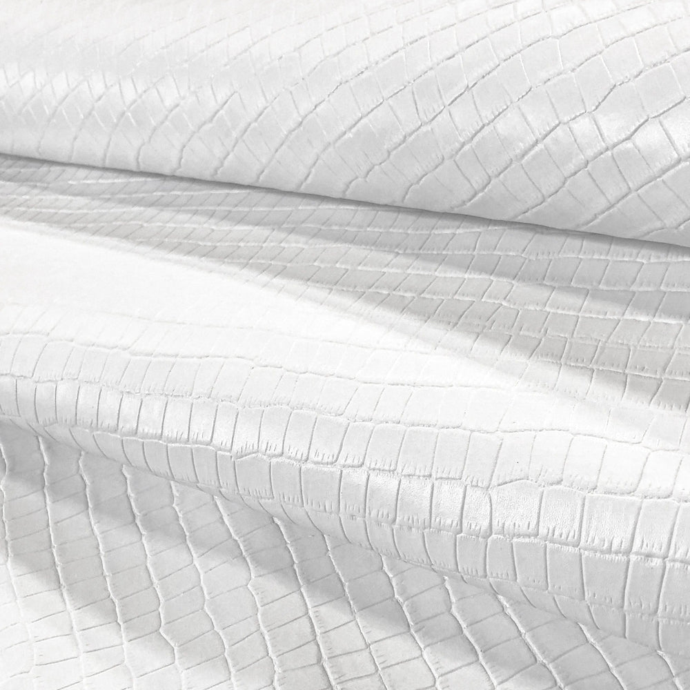 White Embossed Cowhide Leather