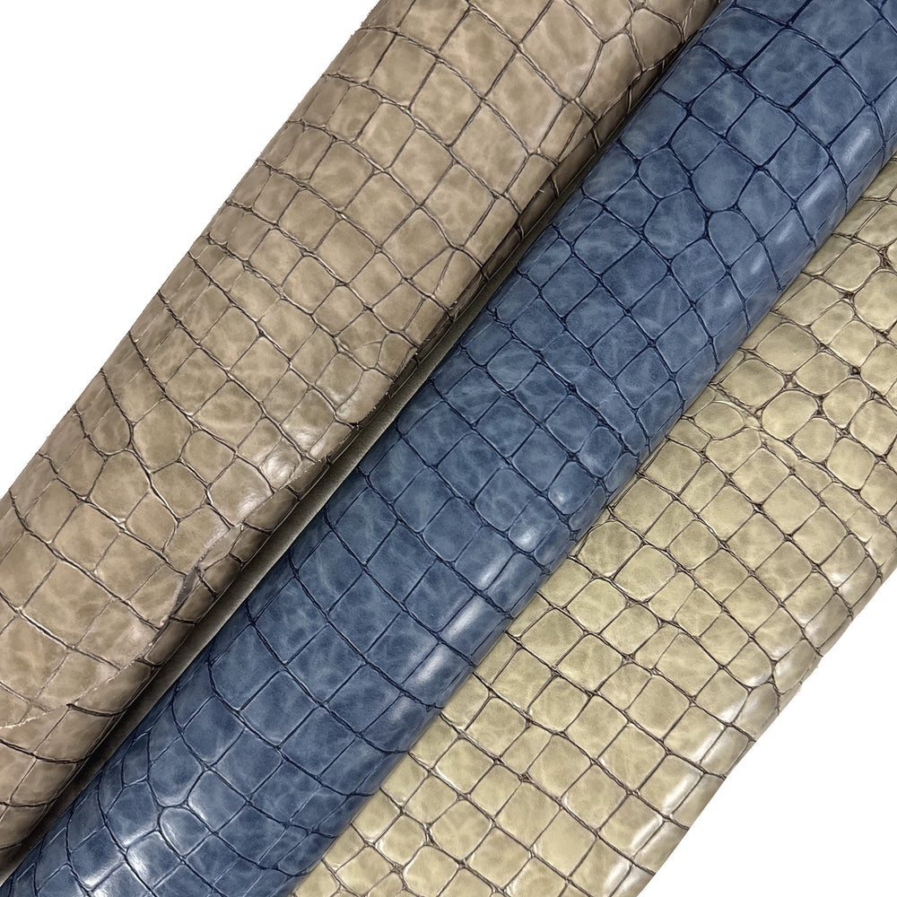 Italian Embossed Hides - Satin Croc Hides