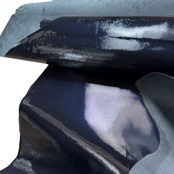 Italian Leather - Embossed Navy Blue