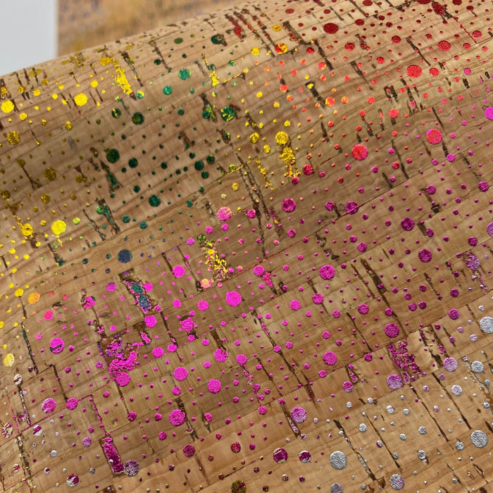 Metallic Splatter Cork Fabric