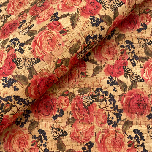 Rose Printed Cork Fabric