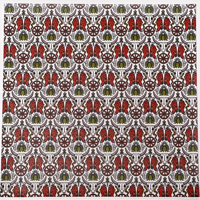 Cow Skull, Cowboy Boot,  Cacti Marine Vinyl Faux Leather