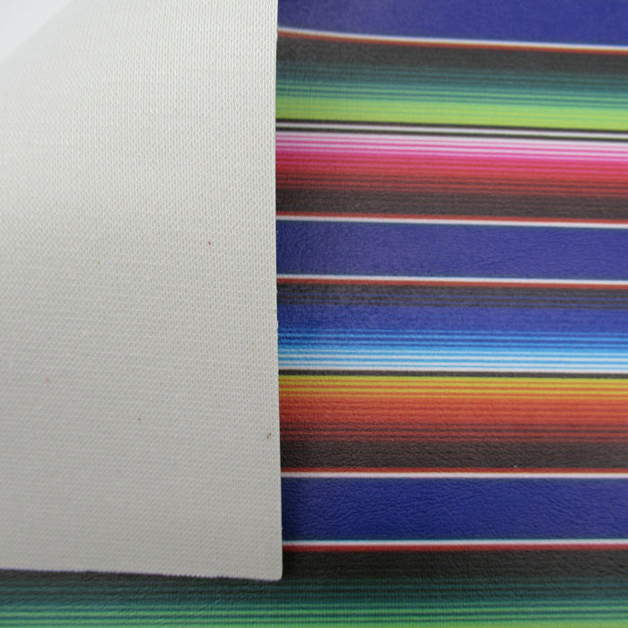 Navy Serape Printed Marine Vinyl Faux Leather