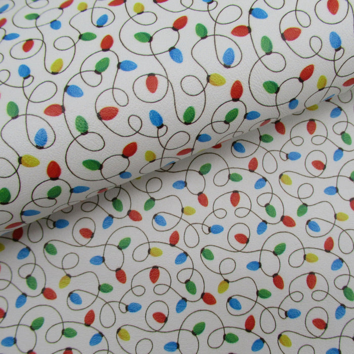 Holiday Lights Printed Marine Vinyl Faux Leather