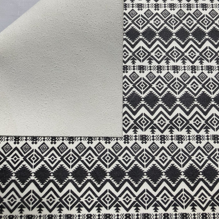 Rustic Black Aztec Printed Leather