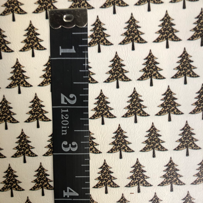 Leopard Holiday Tree Marine Vinyl Faux Leather