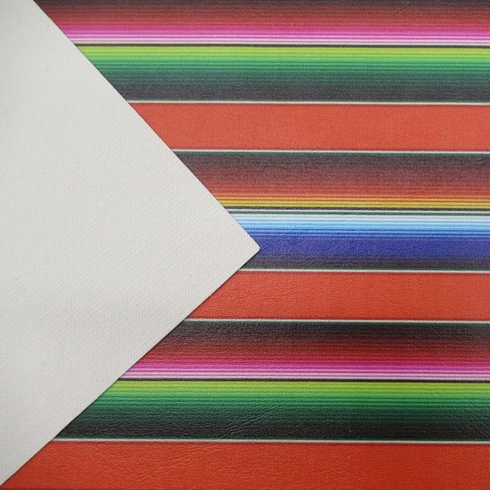 Orange Serape Printed Marine Vinyl Faux Leather