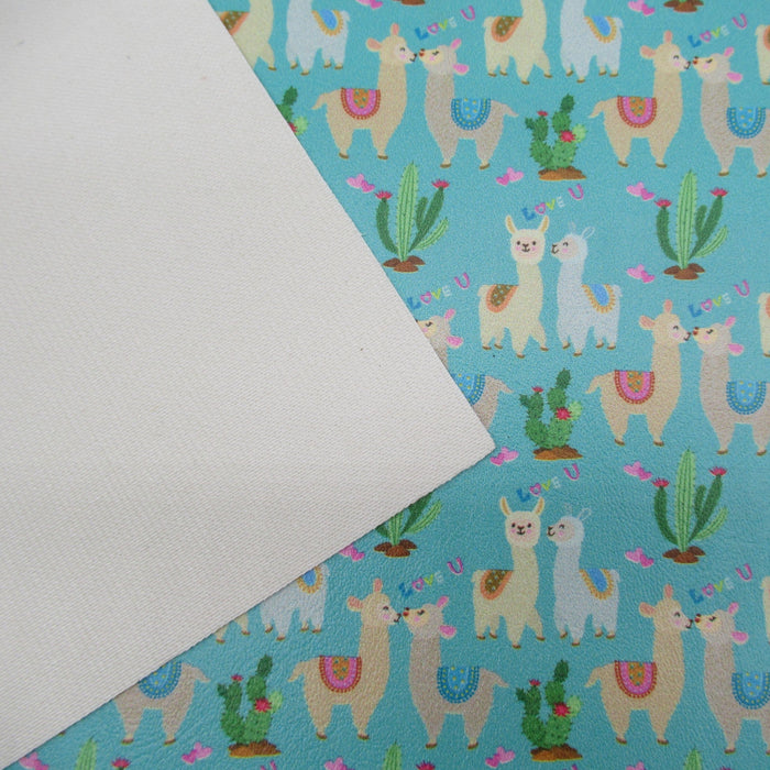 Llama Love Printed Marine Vinyl Faux Leather