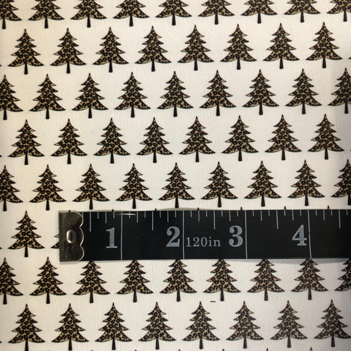Leopard Holiday Tree Marine Vinyl Faux Leather