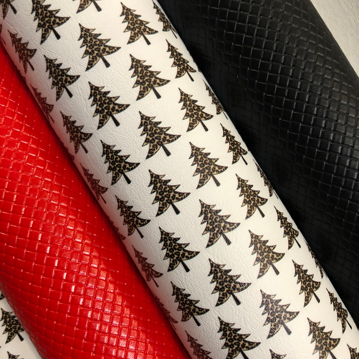 Leopard Holiday Tree Marine Vinyl Faux Leather