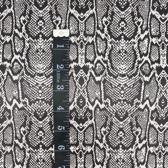 Snake Print Black & Grey - Marine Vinyl Faux Leather