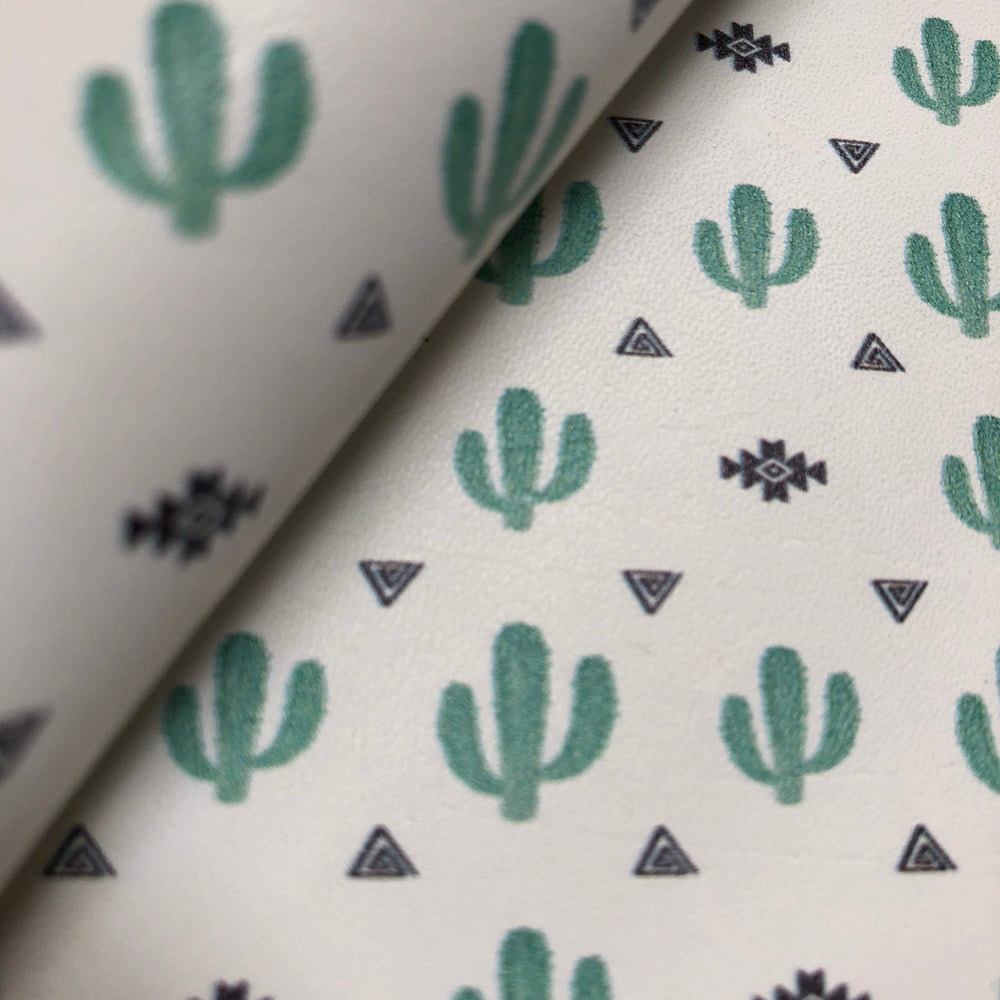Southwestern Cactus Printed Leather