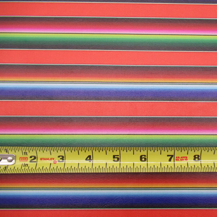 Orange Serape Printed Marine Vinyl Faux Leather