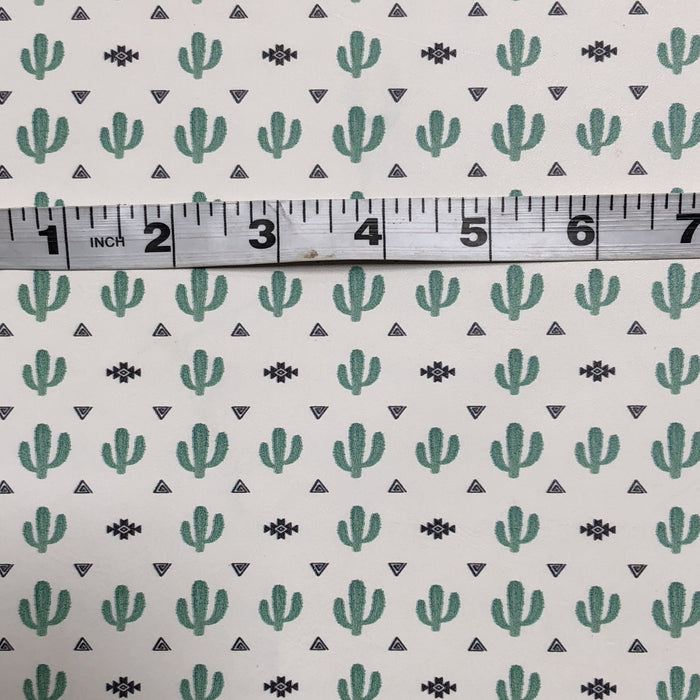Southwestern Cactus Printed Leather