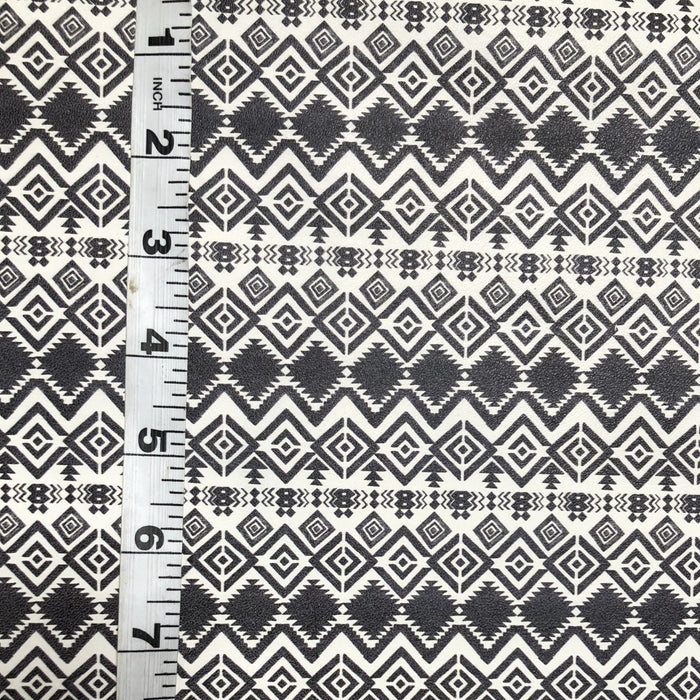 Rustic Black Aztec Printed Leather