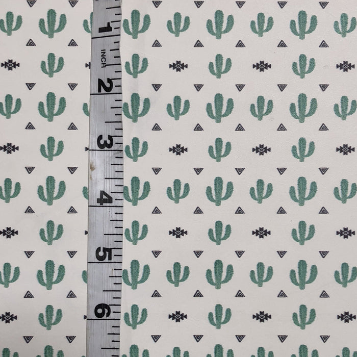 Southwestern Cactus Printed Leather