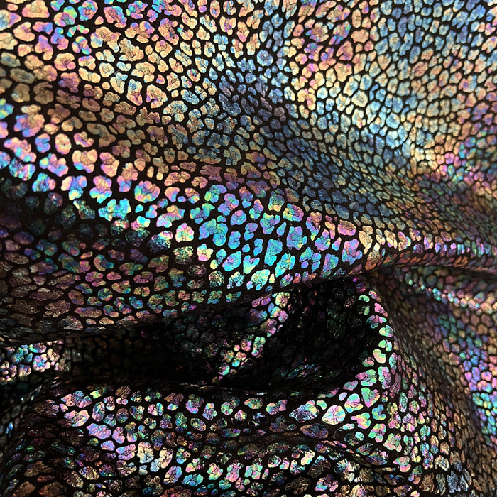 Leopard Iridescent On Suede - Black