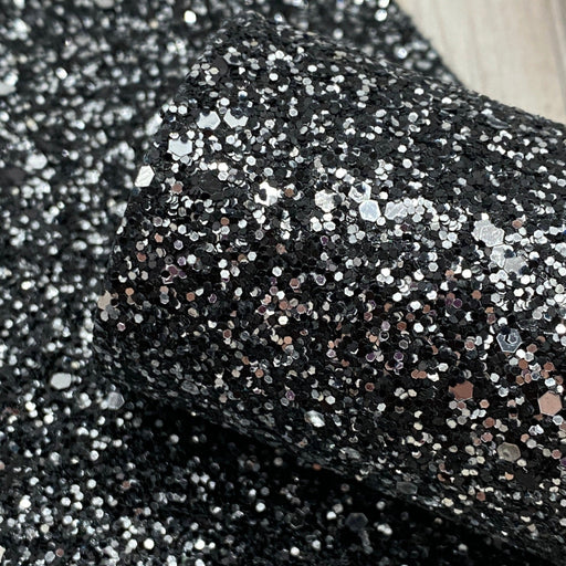 Black & Silver - Glitter Fabric Sheet