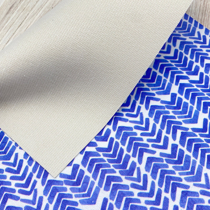 Watercolor Herringbone - Printed Marine Vinyl