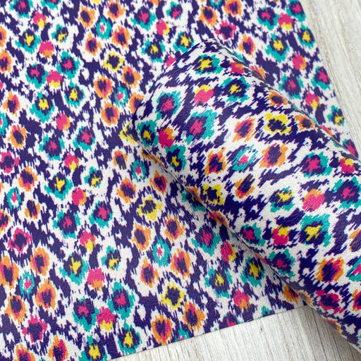 Colorful Ikat Printed Marine Vinyl Faux Leather