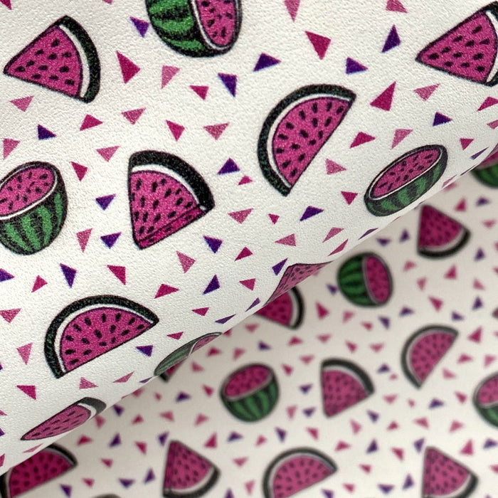 Watermelon Confetti Printed Leather