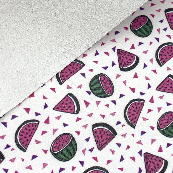 Watermelon Confetti Printed Leather