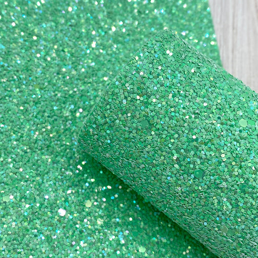 Emerald Coast Green Glitter Faux Leather Sheet