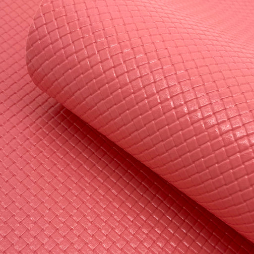 Flamingo Pink Embossed Faux Leather