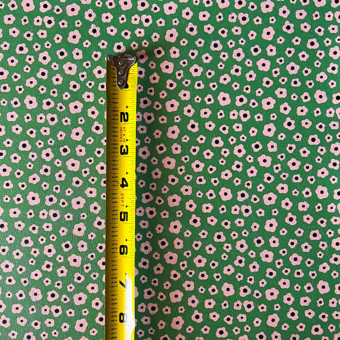 Green and Pink Floral Faux Leather