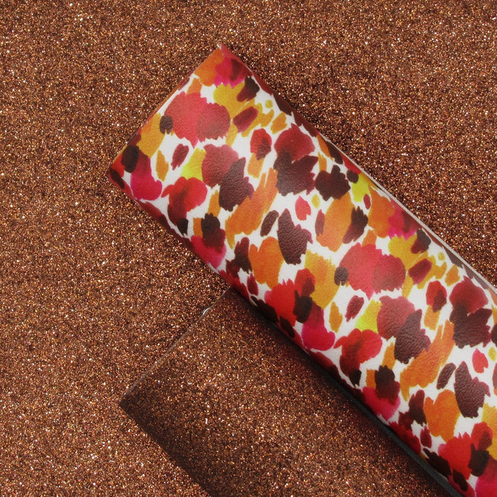 Ember Watercolor Printed Marine Vinyl Faux Leather