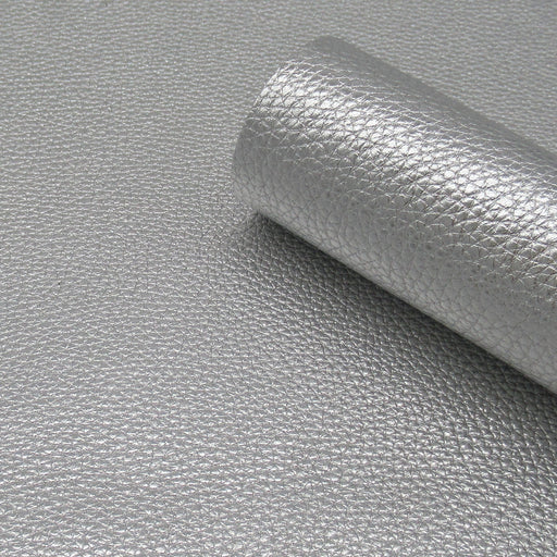 Metallic Silver Pebble Grain Cowhide