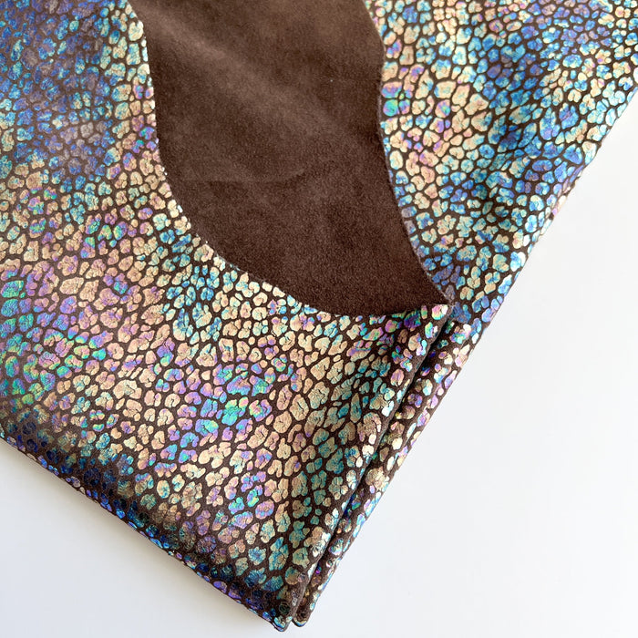 Iridescent Leopard On Brown Suede