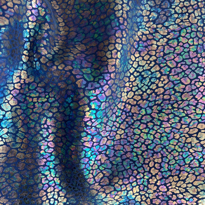 Leopard Iridescent On Blue Suede