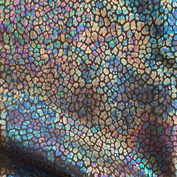 Iridescent Leopard On Brown Suede
