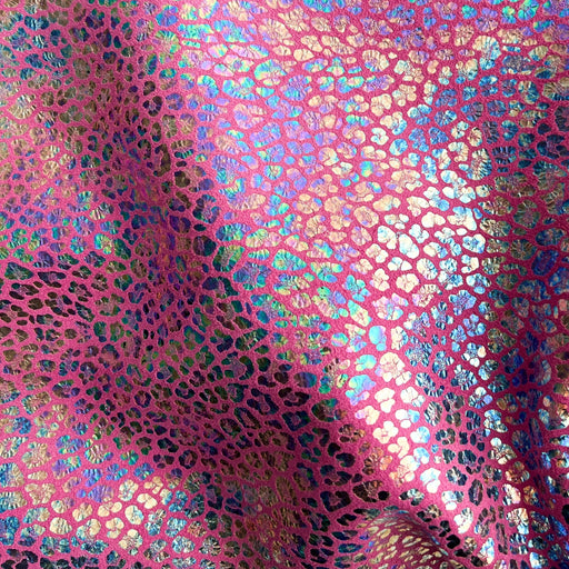 Leopard Iridescent On Pink Suede