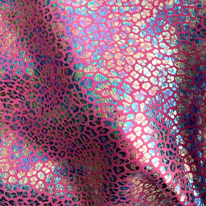 Leopard Iridescent On Pink Suede