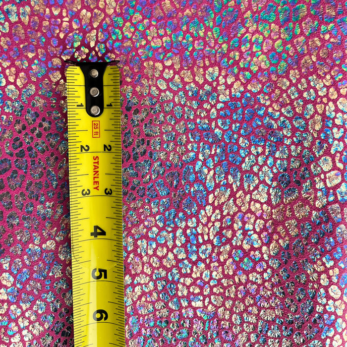 Leopard Iridescent On Pink Suede