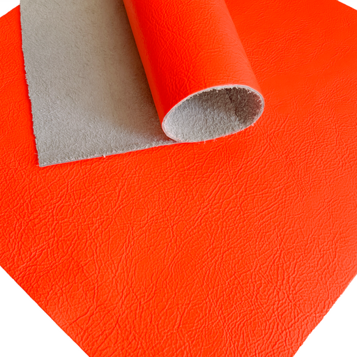 Neon Orange Cowhide Leather Panel