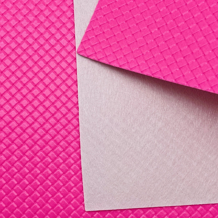 Neon Pink Embossed Faux Leather Sheet