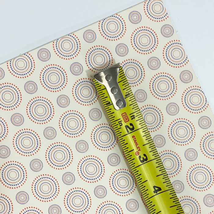 Red & Blue Circles - Printed Leather