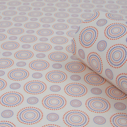 Red & Blue Circles - Printed Leather