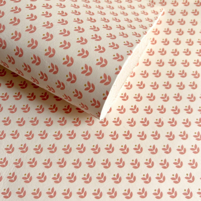 Petite Pink Flower Printed Leather