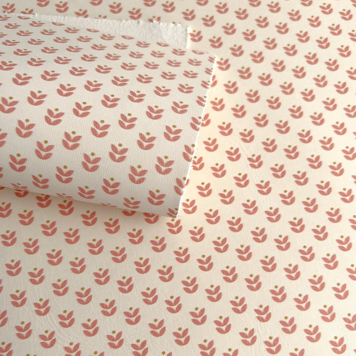 Petite Pink Flower Printed Leather