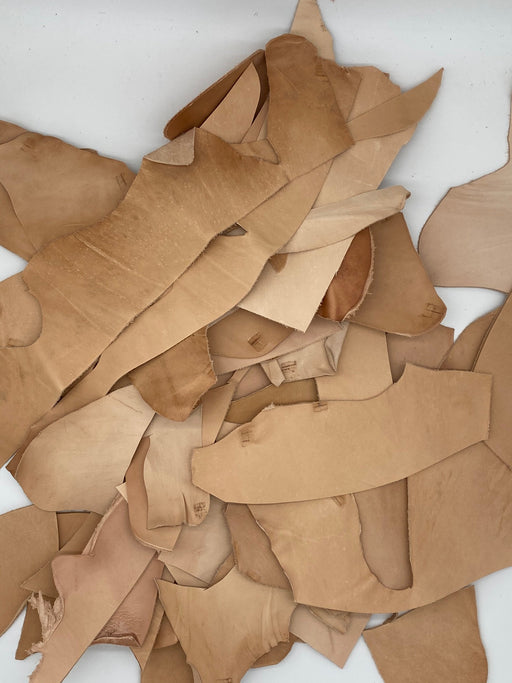 5lbs Veg Tan Leather Scrap - Imperfect Pieces