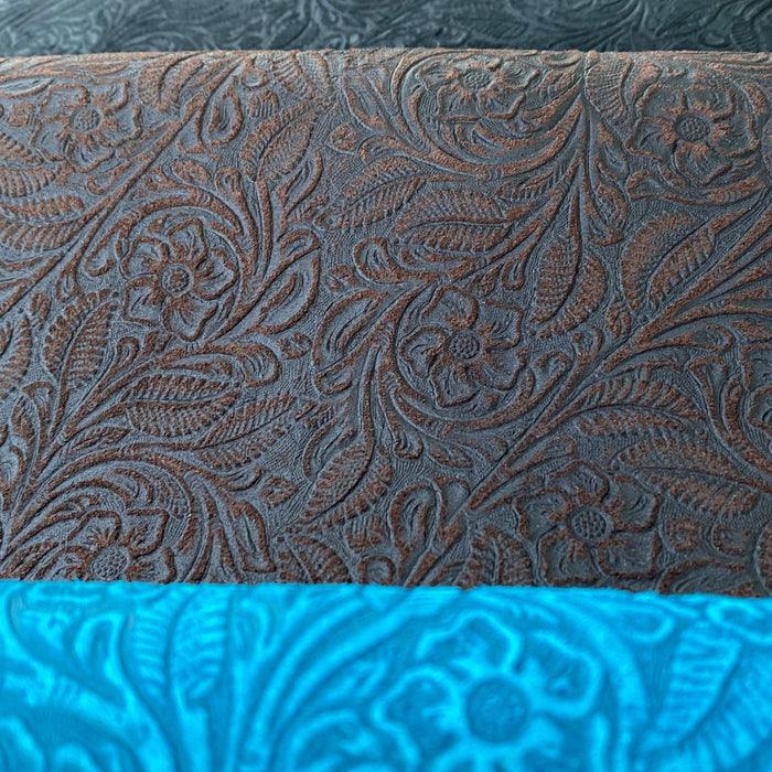 Floral Embossed Cowhide Suede