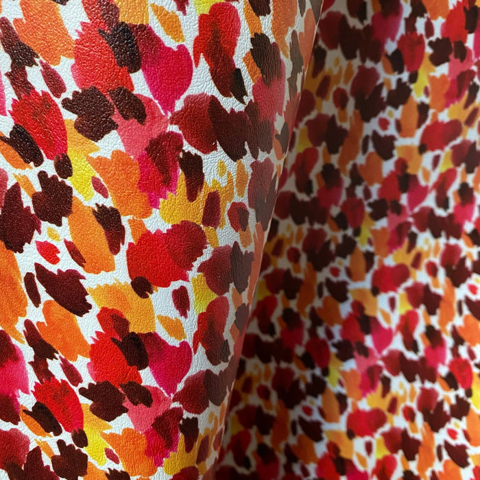 Ember Watercolor Printed Marine Vinyl Faux Leather