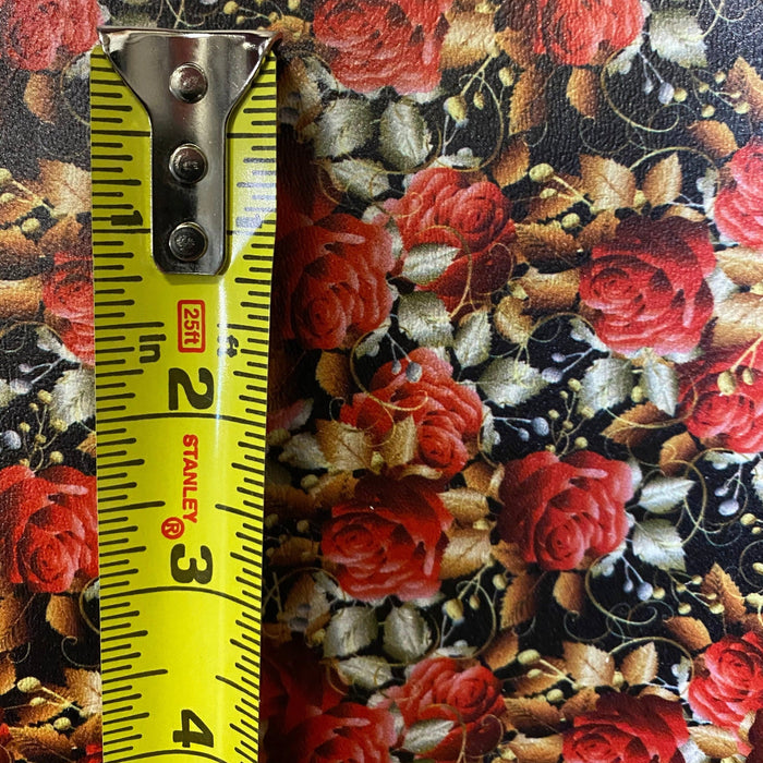 Dark Roses Printed Marine Vinyl Faux Leather