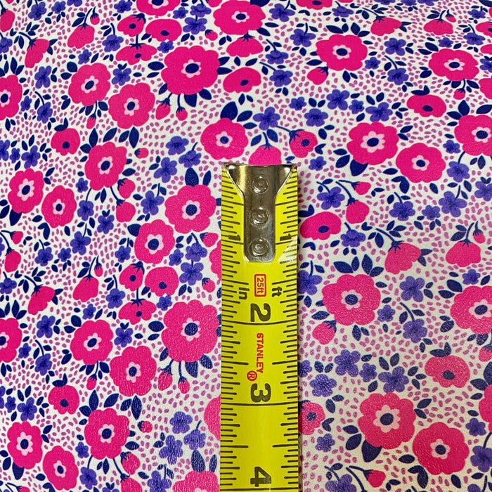 Spring Blossoms Printed Marine Vinyl Faux Leather