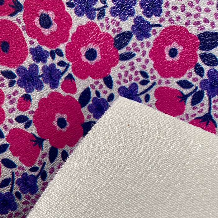 Spring Blossoms Printed Marine Vinyl Faux Leather